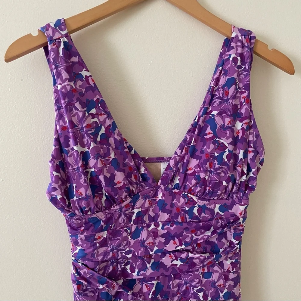 Gamet Hill Purple Floral Kids One Piece Swimsuit